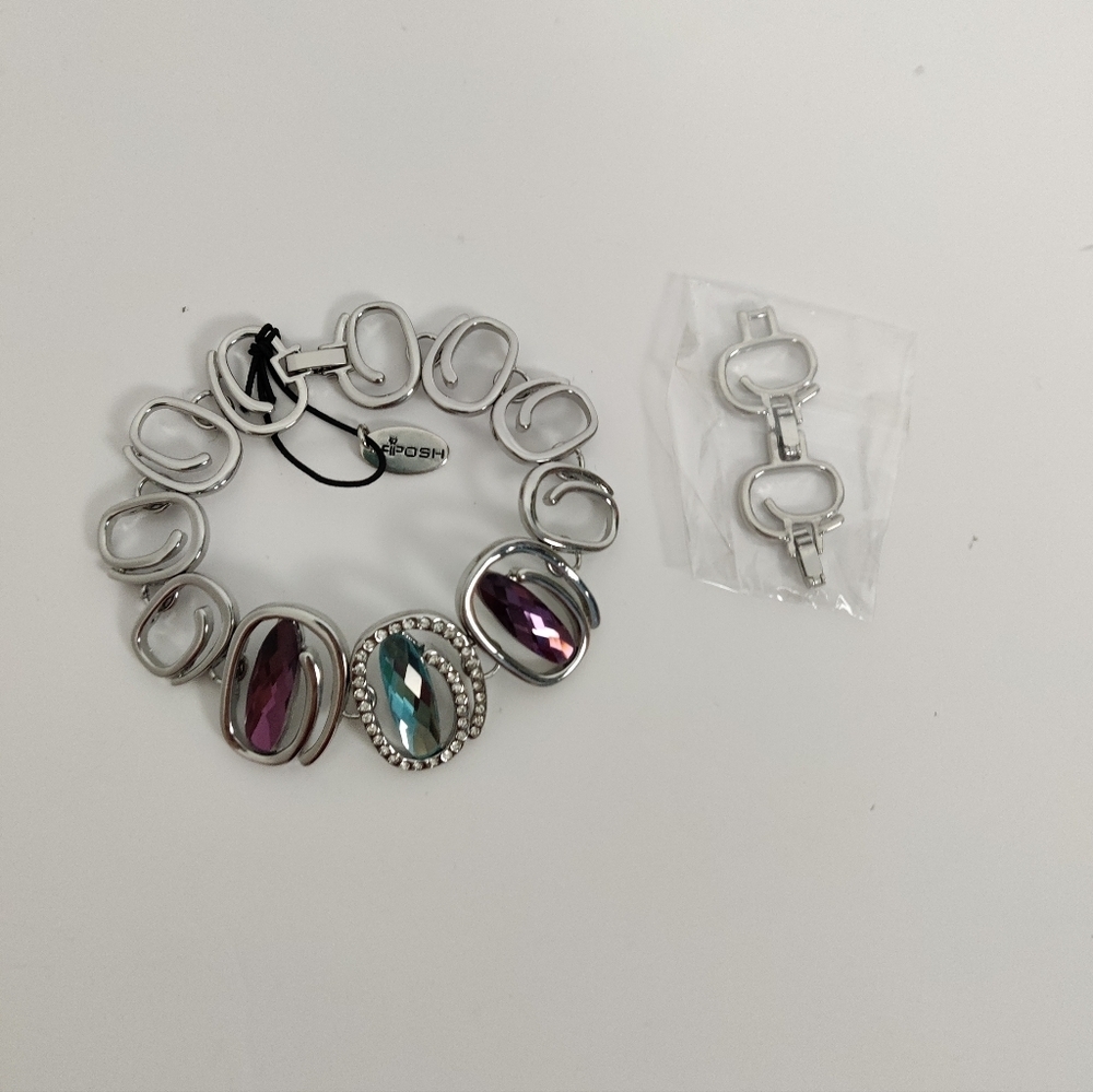 Multicolored Gemstone Bracelet – Elegant, Sparkling, Contemporary NEW Set of 2